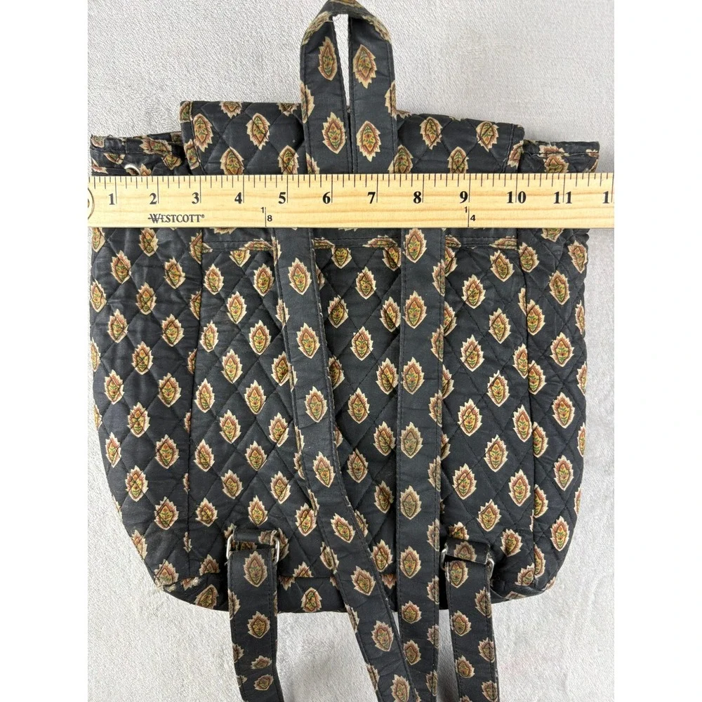 Maggie B Vintage Quilted Backpack Floral Paisley Black Boho School Travel Bag